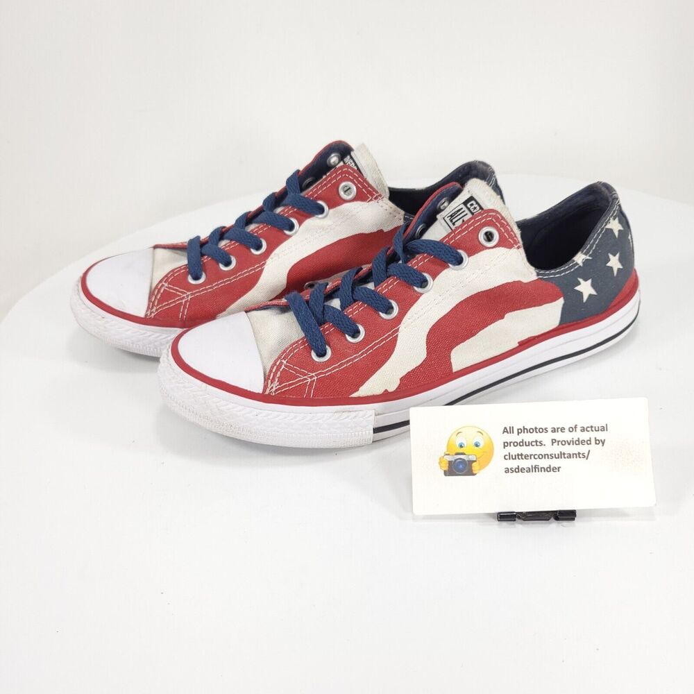 Converse All Star Flag Athletic Sneaker Shoe Mens Size 5 650524F Red White Blue